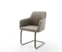 Greg-Flex Chaise de bureau en cuir véritable titane, boue, noyau à ressorts ensachés