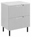 3xE living Armoire de salle de bain Vena 60 cm, blanc/chêne clair, pieds noirs
