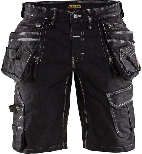 Blåkläder Blaklader 1992 Denim Stretch X1900 Korte Werkbroek Zwart C44