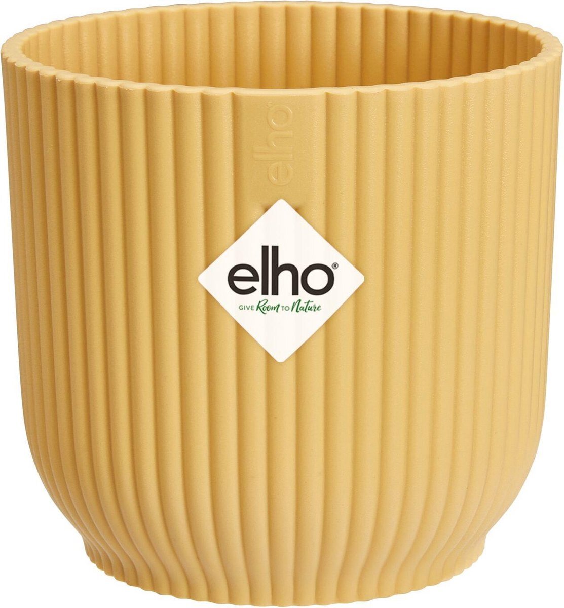 elho Vibes Fold Rond Mini 9 - Bloempot voor Binnen - 100% Gerecycled Plastic - Ø 9,3 x H 8,8 - Geel/Botergeel