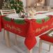 PETTI Artigiani Italiani - Kerst Tafelkleed Vlekbestendig Rechthoekig Tafelkleed voor Keuken, Motief Rode Strik, 140x360 cm, 100% Made in Italy