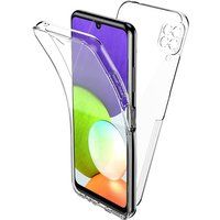 Phonillico Hoesje voor Samsung A22 4G - Volledig transparant 2 delen Voorkant Achterkant In elkaar grijpende