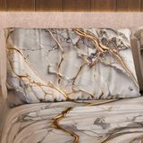 MarbLELIZED - Paar kussenslopen voor bed, 50 x 80 cm, aan beide zijden bedrukt, kussenslopen, 2 kussenslopen met marmereffect, lichtgrijs, cadeau-idee, 100% Made in Italy