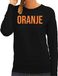 Bellatio Decorations Koningsdag sweater dames - oranje - zwart - glitters - oranje feestkleding XXL
