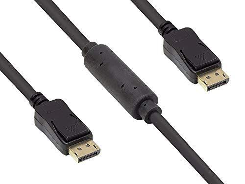 Good Connections ACTIEVE aansluitkabel DisplayPort 1.2, 4K / UHD @60Hz, vergulde contacten, OFC, zwart, 15m