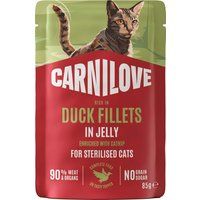 Carnilove Pouch Jelly Sterilised - Eend verrijkt met Kattenkruid - 24 x 85 g