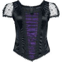 Sinister Gothic Gothic Top - Gothic Top - XS tot XXL - voor Vrouwen - zwart-lila