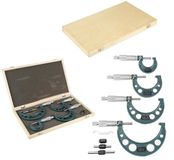 Merkloos / Sans marque Metalmess Buitenschroefmaat Set - Micrometers Diktemeter - Nauwkeurig Meten - 0-100mm Meetbereik - 0.01mm Precisie - Zilver