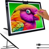 Crafts&Co Lightpad A3 Oplaadbaar - Tekenen, Schetsen en Diamond Painting - Tekenbord A3 Draadloos - Hobby en Creatief - Volwassenen en Kinderen - Tekentablet - Educatief Speelgoed - Tekenen & Kleuren - Knutselspullen - DIY - Zwart