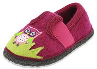 BECK Huisschoenen 'Eule' lichtgroen / rosa / donkerroze