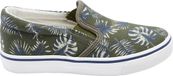 Vertbaudet Slip-on sneakers voor jongens kaki met tropische print