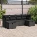 Maison Exclusive - Ensemble de meubles de jardin 6 pièces avec canapé et coussins, noir, en polyrotin