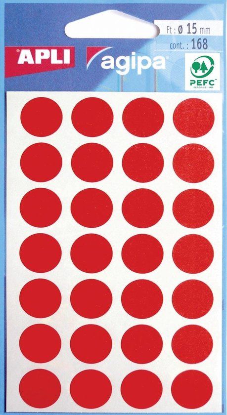 Agipa 168 Pastilles Adh Diam 15mm Rouge