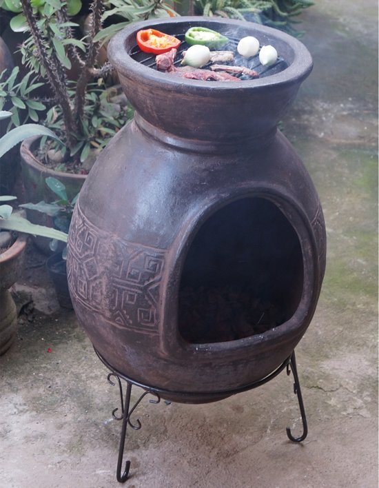 Sol y Yo Sol-y-Yo Chimenea Mexicaanse terracotta kachel Barbecue Jumbo (bruin