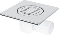 Differnz Basic Doucheput - Doucheafvoer met Zijuitlaat - Chroom Mat - 15 x 15 cm
