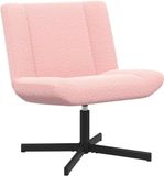 vidaXL Draaistoel Roze 63 x 75 x 76 cm Schapenvacht