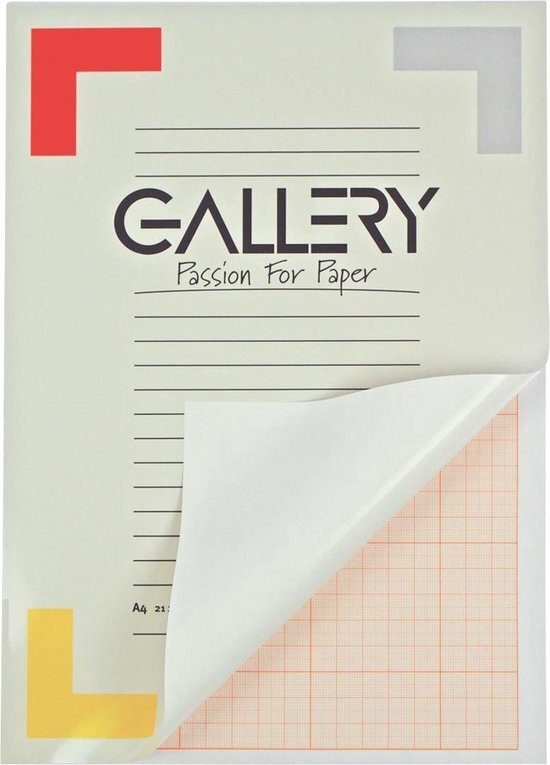 Gallery millimeterpapier formaat 21 x 297 cm (A4) blok van 50 vel