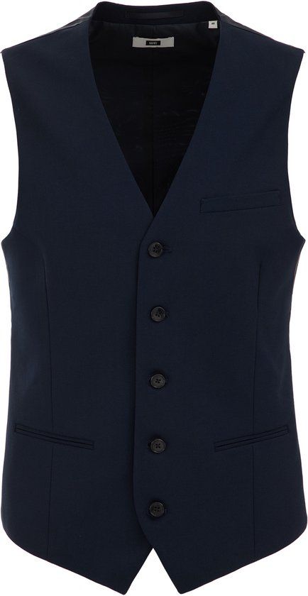 WE Fashion Heren slim fit gilet donkerblauw