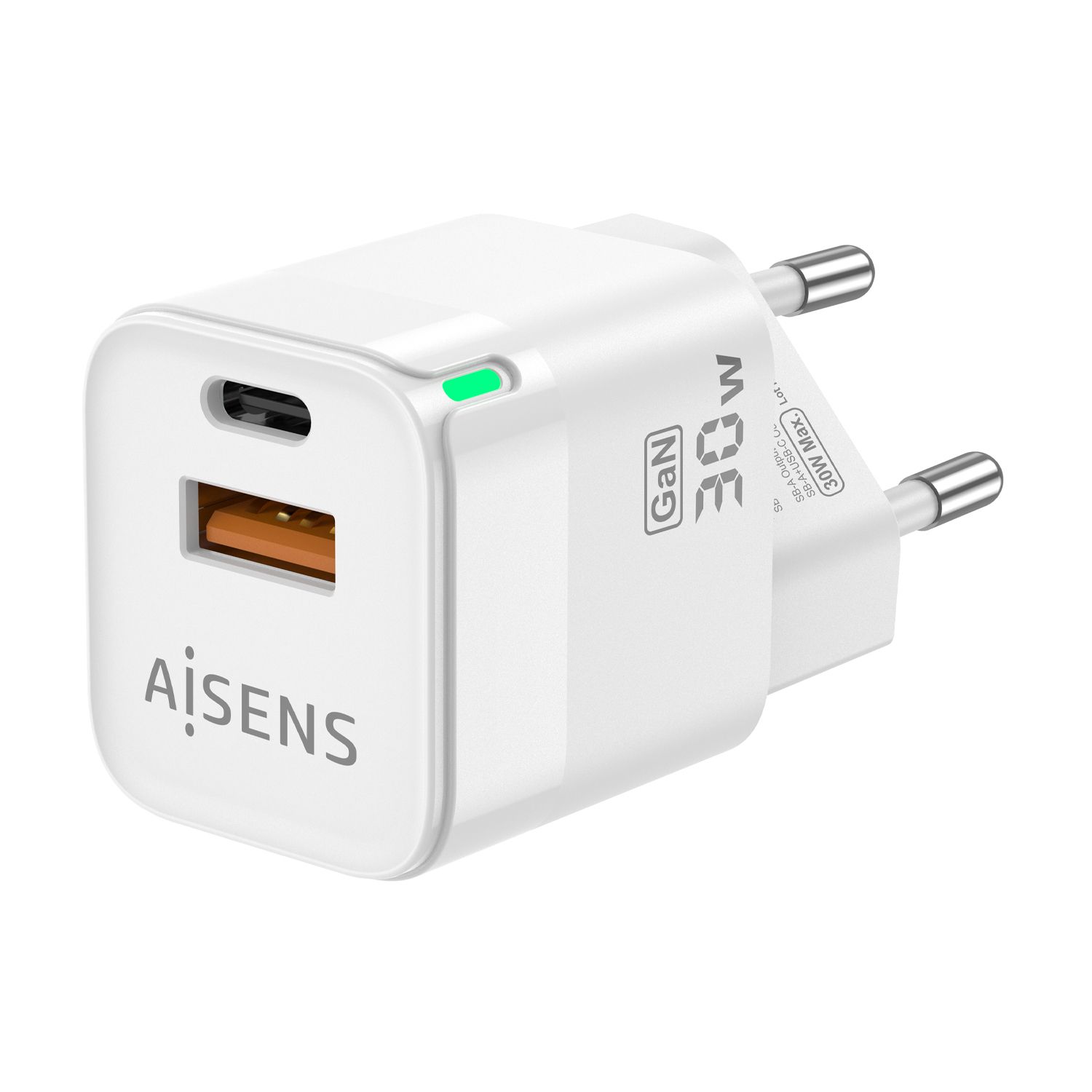 AISENS 30W USB-C PD Snel Opladen Adapter - Wit