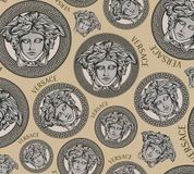 A.S. Création "MEDUSA HOOFD" Satin Gloss Wallpaper | Design - Beige Silver Gold Grey - Versace 5