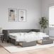 vidaXL Slaapbank met onderschuifbed en lades 90x190 cm stof donkergrijs