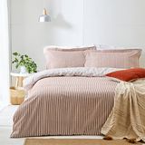 The Linen Yard Hebden Dekbedovertrekset van katoen met strepen