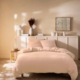 Matt & Rose Dekbedovertrek - Hotelmaat - Roze - 260 x 240 + (2x)65 x 65 cm - Mousseline Katoen