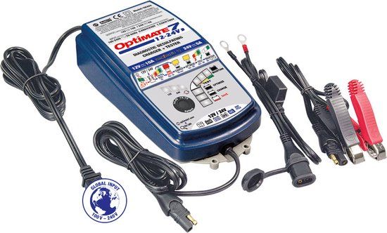 Tecmate Optimate 7 Acculader 12V / 24V - Auto / Camper / Caravan / Boot - 10A / 5A - AGM, Droge, Gel, Loodzuur accu