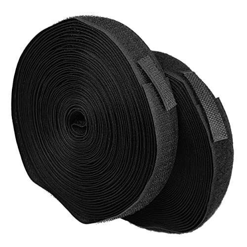 mumbi Klittenband om te naaien, klittenband bestaande uit haak en fleece om op te naaien, klittenbandsluiting 20 mm x 10 meter, zwart