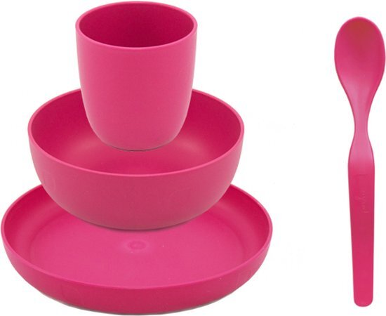 Ajaa Servies Geschenkset Bioplastic - Roze roze