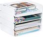 Panier de rangement empilable sans marque à 4 niveaux pour papier A4 et documents - Organiseur de bureau blanc (4 pièces)