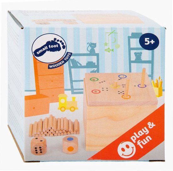 Small Foot - Dobbelspel In a Box 6 Out - Hout - 4+ jaar