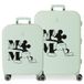 Disney Mickey Happiness Kofferset, groen, 55/70 cm, stijf, ABS-kunststof, geïntegreerde TSA-sluiting, 116 l, 7,54 kg, 4 wielen, handbagage, Groen, Set de maletas, kofferset