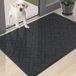 Merkloos Antislip Deurmat voor Binnen - Vuilvangmat Machinewasbaar en Absorberend - 80 x 120 cm - Zwart