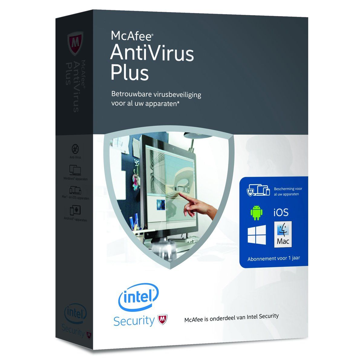 McAfee AntiVirus Plus 2016 - Frans / Onbeperkt aantal Apparaten / 1 Jaar