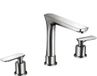 Hudor robinet de lavabo B1121600 - 3 trous nickel brossé - collection Eas - bec pivotant