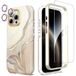 SHEDEER voor iPhone 16 Pro Max hoesje met Camerabeschermer + Schermbeschermer & Voorframe, TPU Schokbestendige 360° Bescherming, Krasbestendig telefoonhoesje, Elegant wit