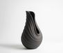 Vase Helixa B17 x T18 x H31 cm Aluminium Basalt Gegoten