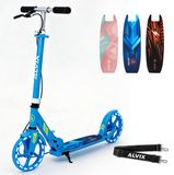 ALVIX Kinderstep blauw met handrem en LED-wielen