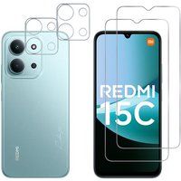 Phonillico® Gehard Glas voor Xiaomi Redmi 15C 4G met Camera Bescherming [Pack 2]
