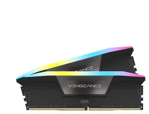 Corsair VENGEANCE RGB DDR5 32GB (2x16GB) 5600MHz C36 Geoptimaliseerd AMD Geheugen (Dynamische RGB-Verlichting in Tien Zones, Onboard Spanningsregeling, Compatibiliteit met AMD EXPO) Grijs