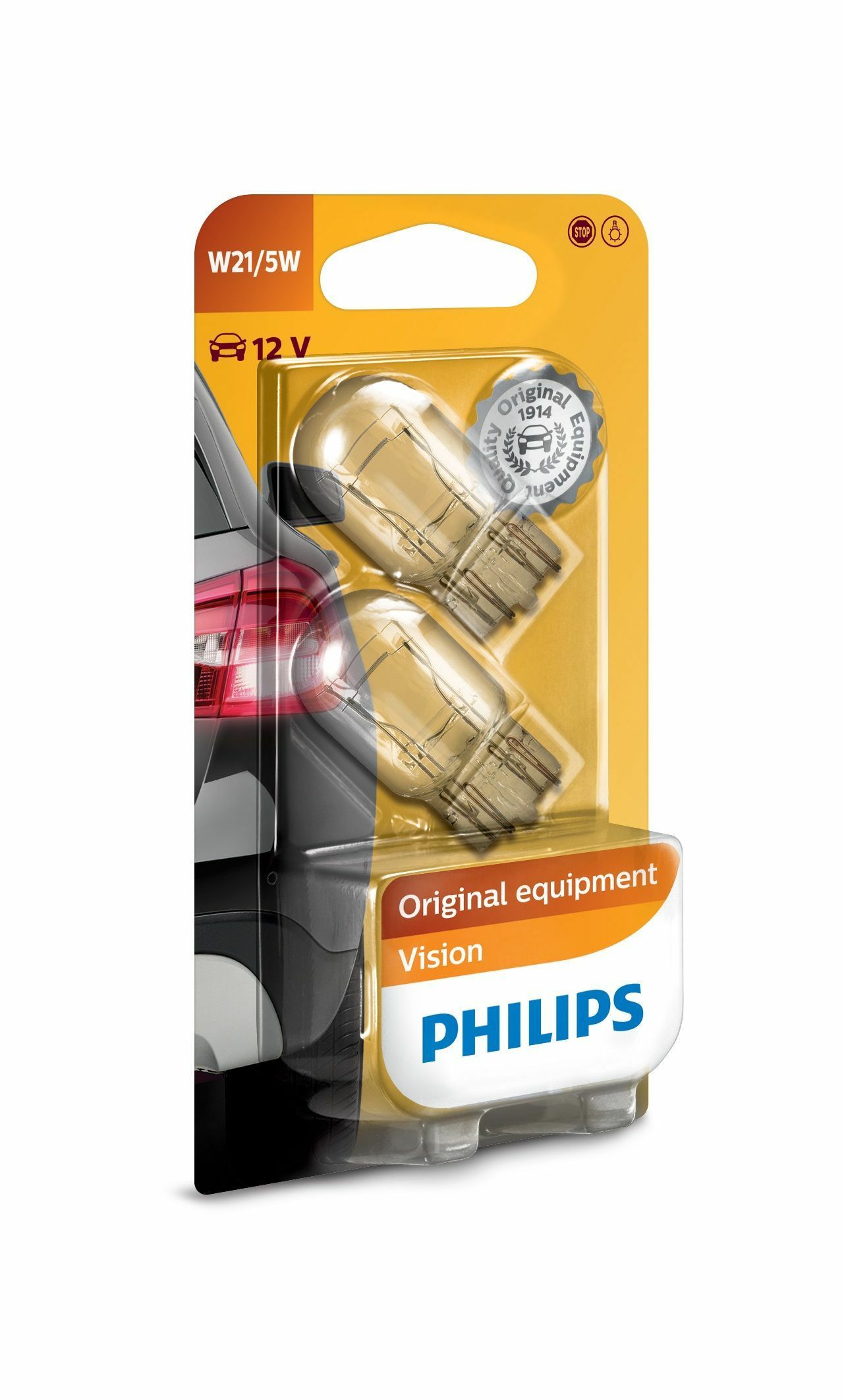 Philips Vision W21/5W 12V - Halogeenlamp - Set van 2