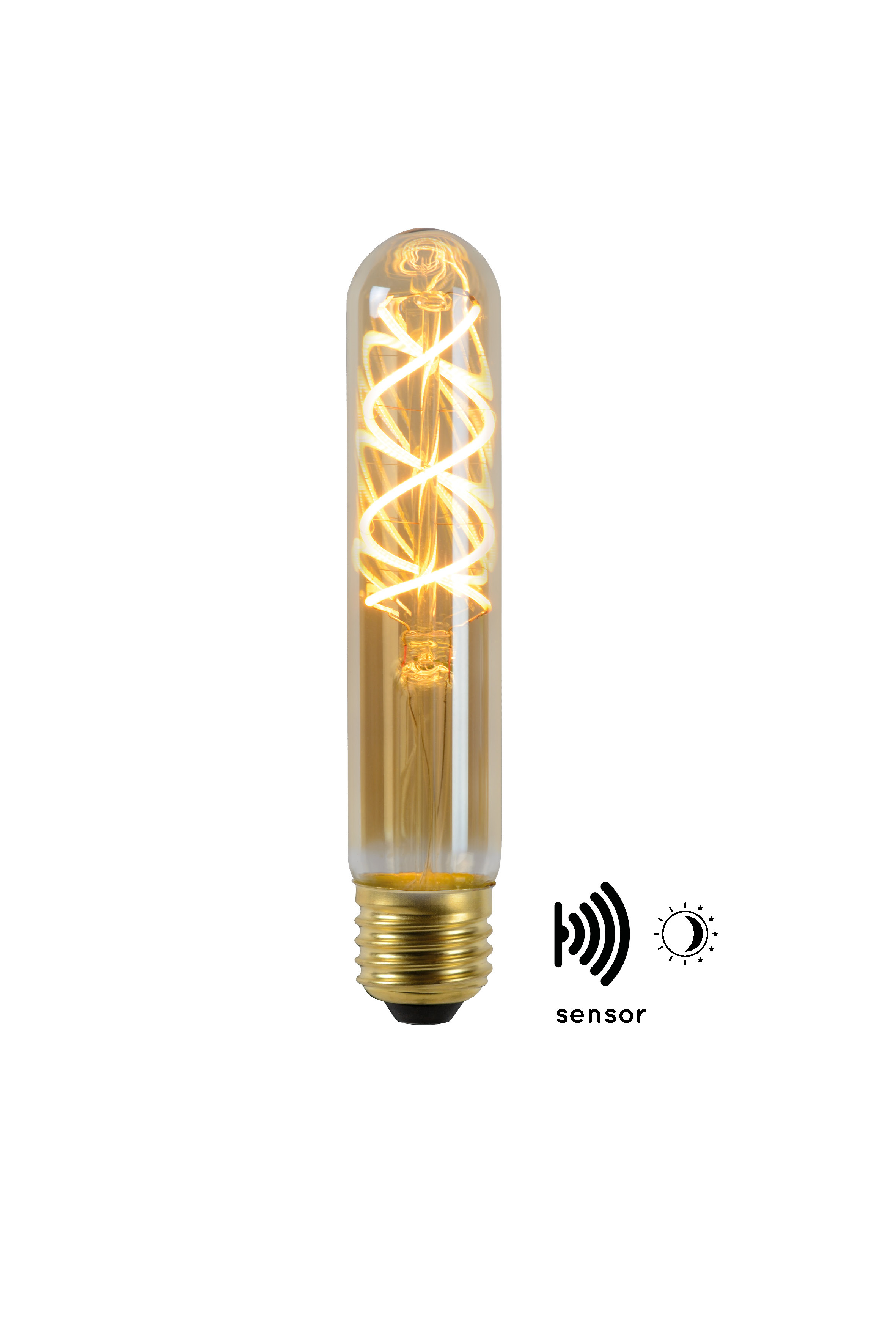 Lucide LED BULB TWILIGHT SENSOR - Led lamp Buiten - Ã˜ 3 cm - LED - E27 - 1x4W 2200K - Amber