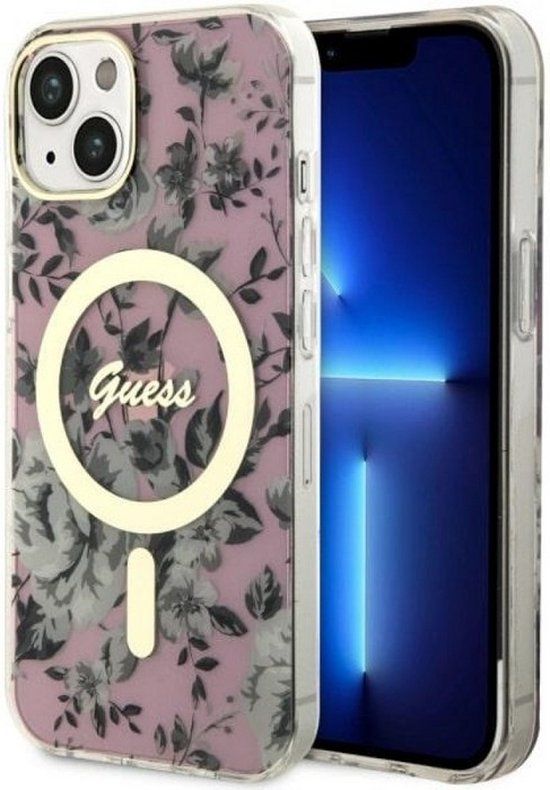 Guess Flower Back Case for Apple iPhone 14 Plus - Pink
