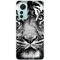 1001 coques Xiaomi Bedrukt siliconen hoesje compatibel met Xiaomi Mi 12 Lite Tigre blanc et noir