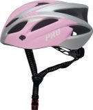 Pro Sport Lights Fietshelm Vrouwen/Dames - Volwassenen - Large 57/62cm - Roze/Grijs