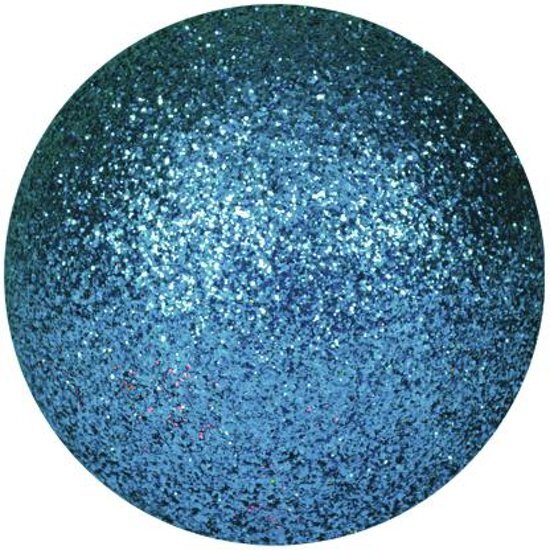 Europalms Kerstbal 3,5cm, blauw, glitter 48x