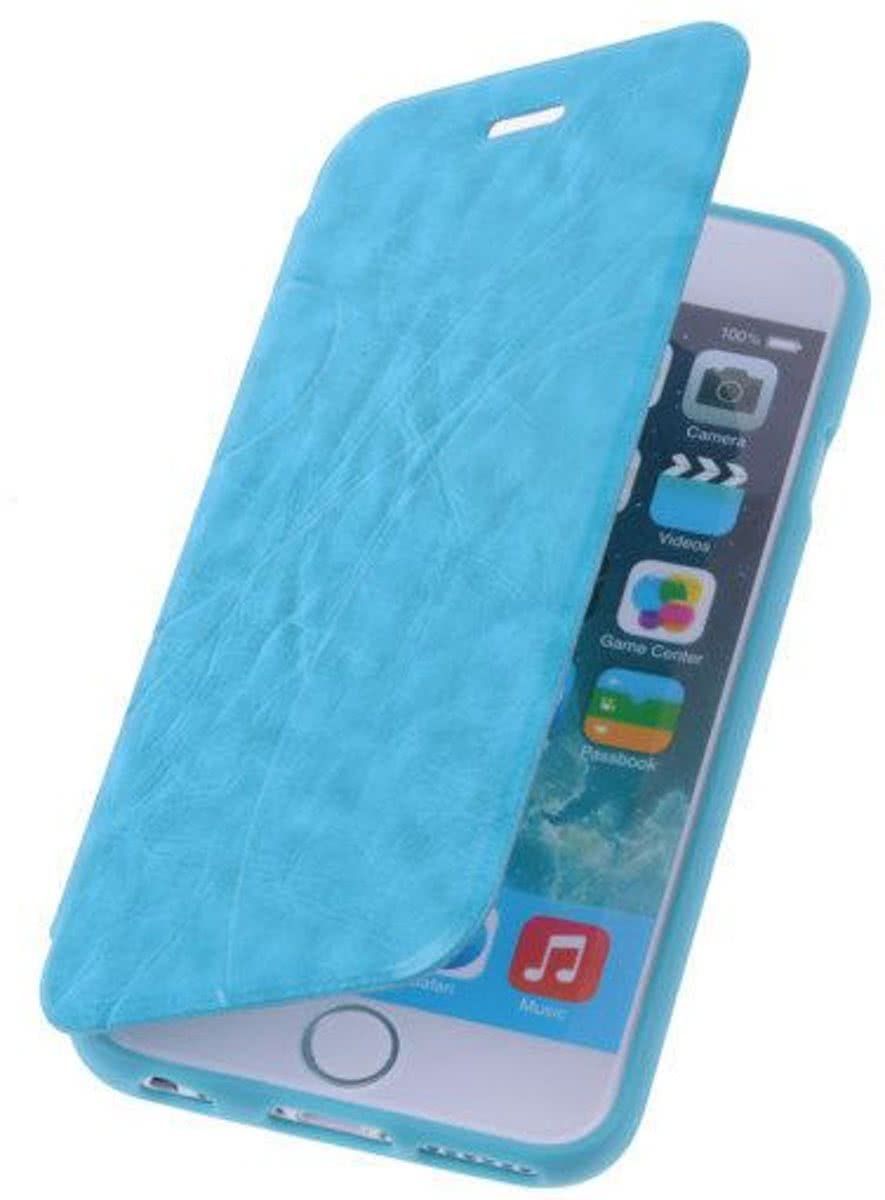 LELYCASE TPU Turquoise iPhone 6 bookcase Telefoonhoesje Lijn Motief