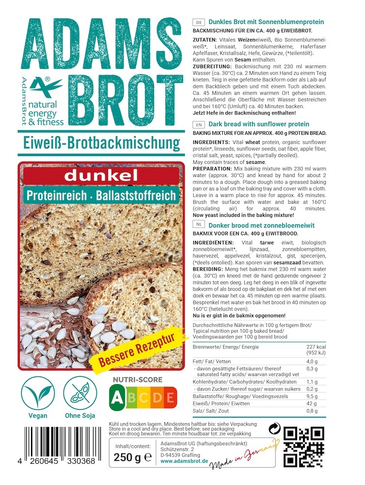 Adam's Brot Broodmix Dunkel