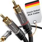 KabelDirekt RCA audio kabel 7,5 m Zwart